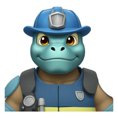 Blastoise fireman sticker