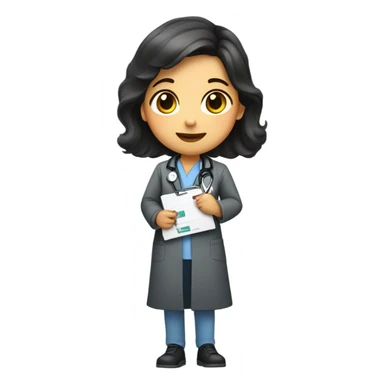 Radiologist is a girl with dark hair sticker