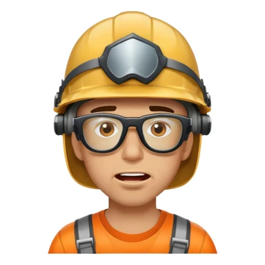 guy with broken glasses helmet and drooling sticker