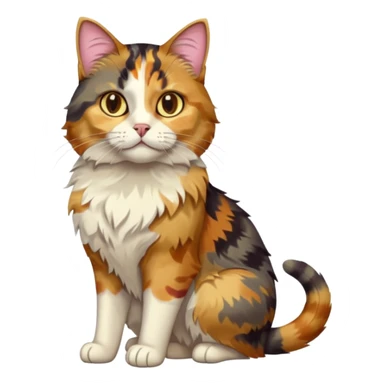 full body colourful light patched calico tabby cat with hazel eyes sticker