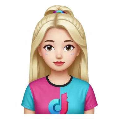 Girl with tiktok logo sticker