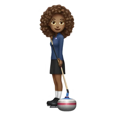 Curling girl sticker