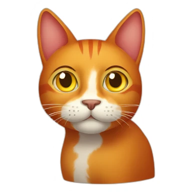 A Literally red cat with a white spot on his face with yellow eyes sticker