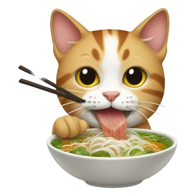 Cat eating pho sticker