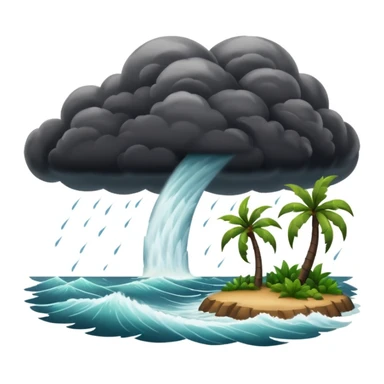 A hurricane on a tropical island  sticker