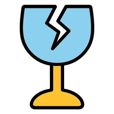 broken glass icon with color outline sticker