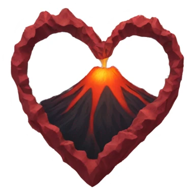 volcano heart sticker