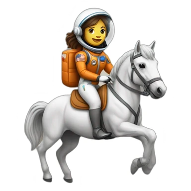Female Astronaut riding a horse sticker