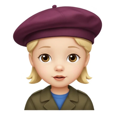 toddler with beret sticker