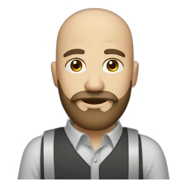 bald man with moustache and long brown beard sticker