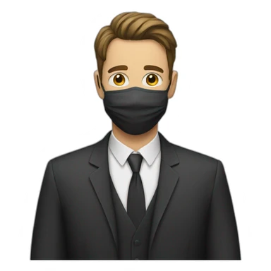 A man wearing a mask sticker