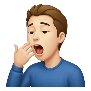  man Yawning  sticker