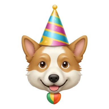 A White belgian dog wearing a party hat.   sticker