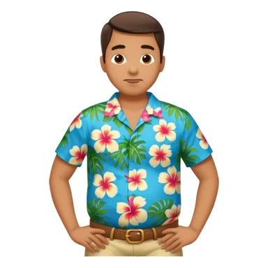 Man standing with his belly out at his hands behind his back sticker