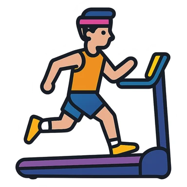 A sportsman who is spending a lot of time on the treadmill sticker