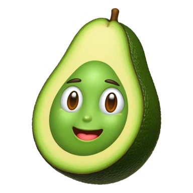 3D emoji, emoji de um abacate lindo sticker