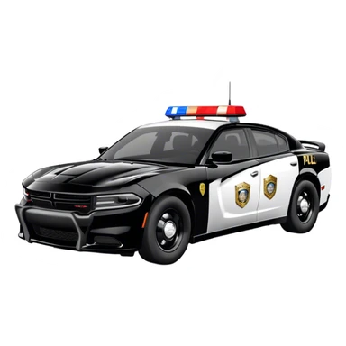 Police Car - Dodge Charger Pursuit (Model Year: 2022) (Iconic colour: Black and white) sticker