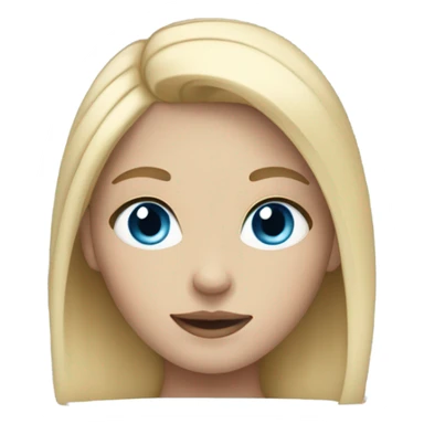 a girl with blue eyes and blond hair and blue body color sticker