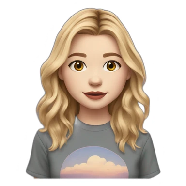 chloë grace moretz cartoon wearing tee sticker