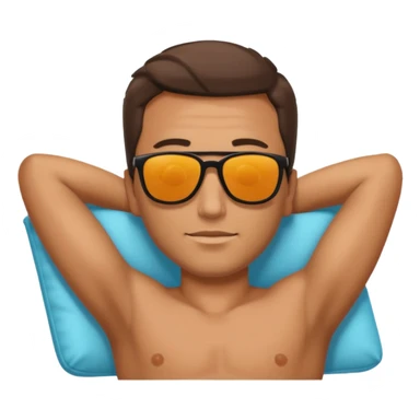 man laying down sticker