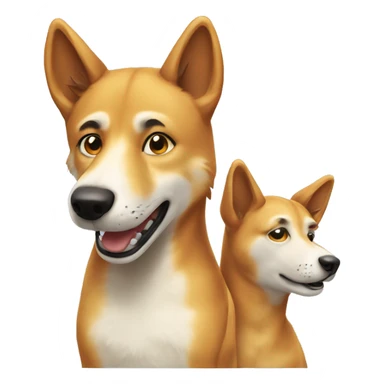 dingo dog getting petted  sticker