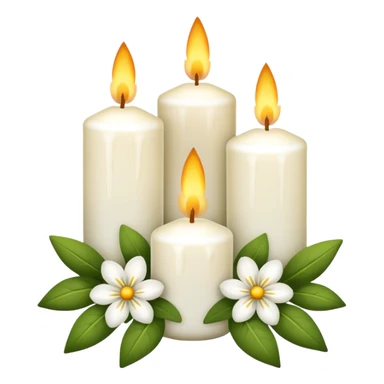 Candles white and with flowers sticker
