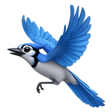 flying blue jay sticker