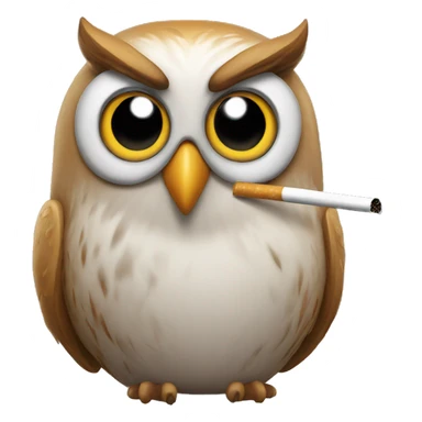 Owl smoking  sticker