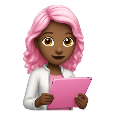 Girl with pink iPad sticker