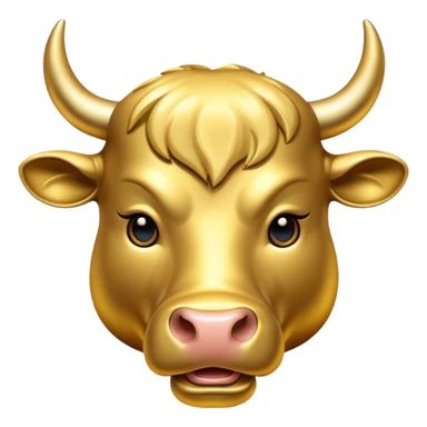 bull gold emodji vector sticker