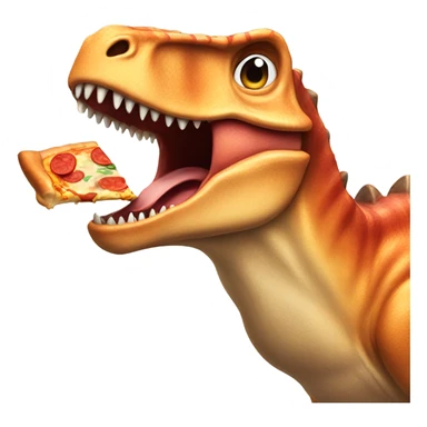 Dinosaur eating pizza sticker