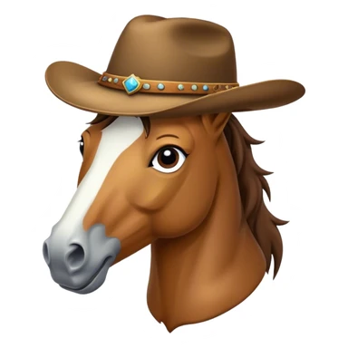 horse emoji wearing cowboy hat  sticker