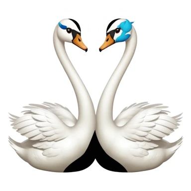 Two swans facing eachother sticker