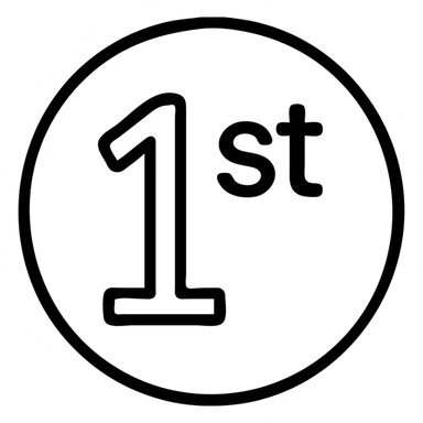 first ,a 1 in a circle with 'st' in the circle sticker