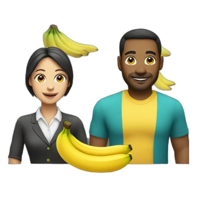 cashier and banana sticker
