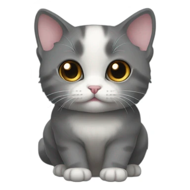 Munchkin cat deep gray sticker