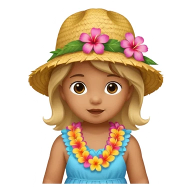 baby girl wear Hawaii's hat version sticker