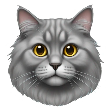 gray british longhair cat sticker