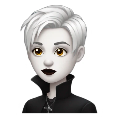 goth vampire white skin short hair sticker