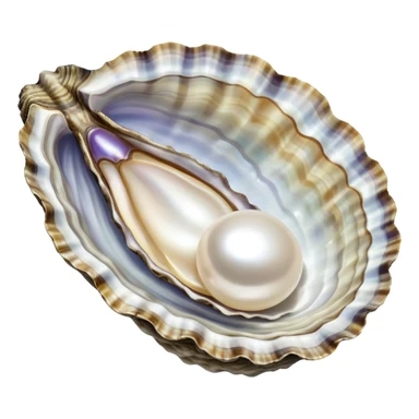 beautiful oyster with a shiny pearl pearl inside sticker