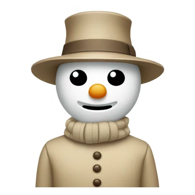 Snowman dressed in beige accessories sticker