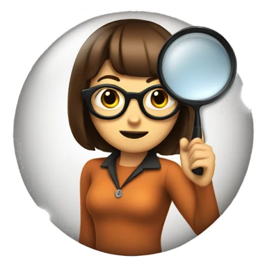Velma with a magnifying glass sticker
