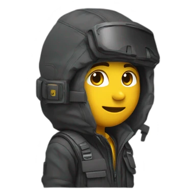 Un gars en techwear sticker