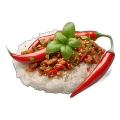 Thai chilli pork basil and rice sticker