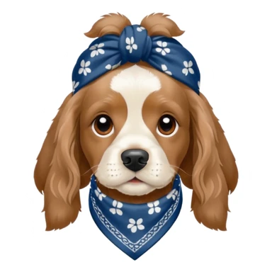 Собака породы черно-белый русский кокер спаниель в бандане Grow Street sticker