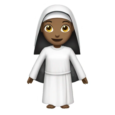 nun with dress white and skin white  sticker