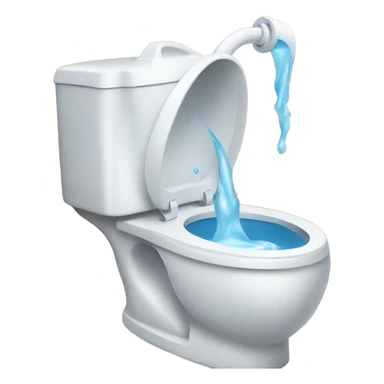 A toilet squirting water out of the lid sticker