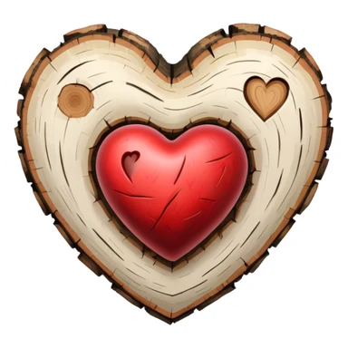 heart made of birch tree sticker