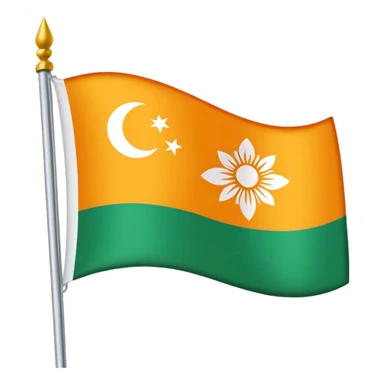 A flag with chandra bindu sticker