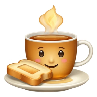 Tost ile çay emojisi sticker